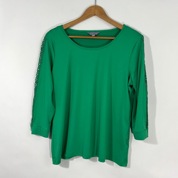 Alexis Tops - Alexis Women’s Size XL Solid Green Scoop Neck Pullover Stretch Casual Top